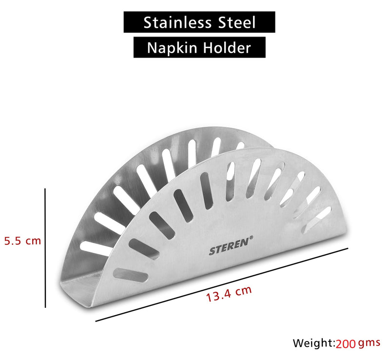 Stainless Steel Napkin Holder, Round Napkin Dispenser Organizer for Kitchen Countertops