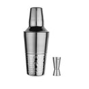 Half Hammered - Cocktail Shaker with Strainer & Peg Measurer - 500 ml
