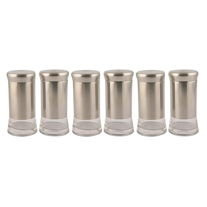 Fusion - Glass and Stainless Steel Spice jar - Set of 6
