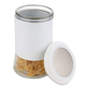Food Storage Jar/Containers with Airtight Steel Lid - White, 1100 ml, Set of 2