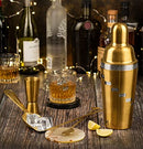 Steren Impex | 5 Piece Stainless Steel Barware Christmas/New Year Gift Set , Large - Gold PVD Coated Festival Gifting Set/Combo
