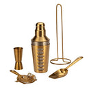 Steren Impex | 5 Piece Stainless Steel Barware Gift Set Combo, Small - Gold PVD Coated Festival Gifting Set/Combo