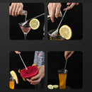 Stainless Steel Cocktail Mixing Spoon, Long Handle Spiral Design with Weighted Teardrop End (Set of 2)