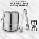 Stainless Steel Hammered Band Bar Set - 3 Pcs