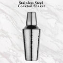 Stainless Steel Cocktail Shaker with Strainer - Full Hammered, 500 ml