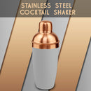 Stainless Steel - Cocktail Shaker White & Copper (PVD Coated) - 500 ml