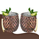 Stainless Steel Moscow Mule Beer Mug - Diamond Design, Antique Copper