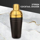 Stainless Steel - Pattern Design Cocktail Shaker Black & Gold (PVD Coated) - 500 ml