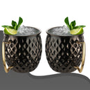 Stainless Steel Moscow Mule Beer Mug - Diamond Design, Black Nickel Plated