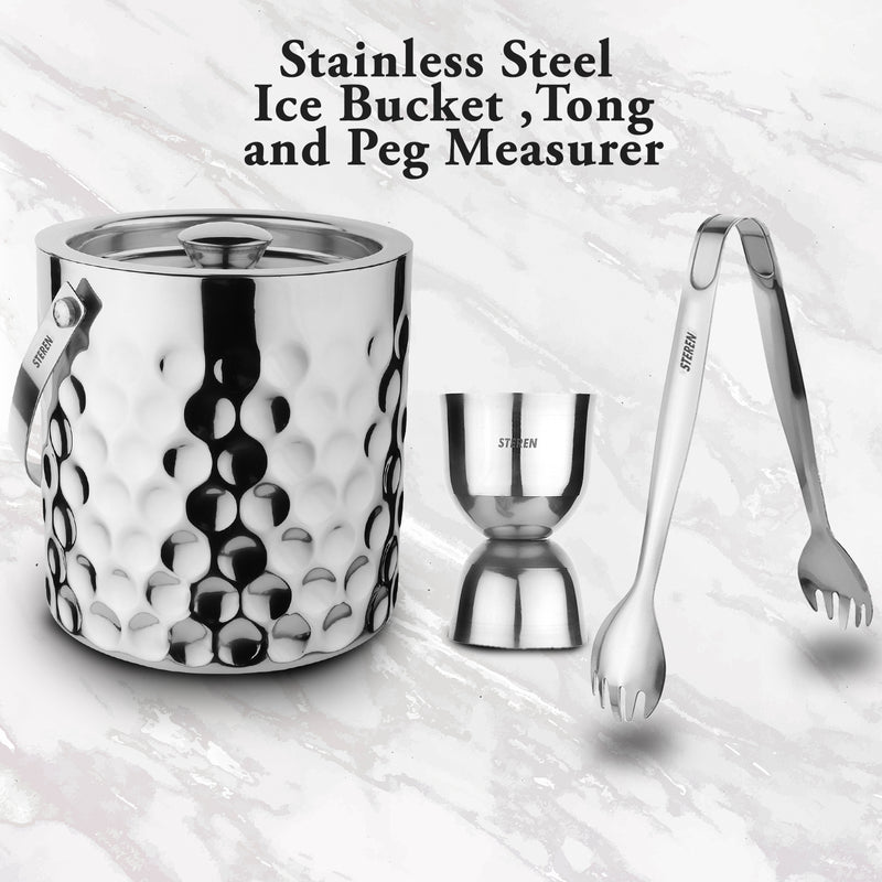Stainless Steel Coin Design Bar Set - 3 Pcs
