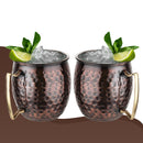 Stainless Steel Moscow Mule Beer Mug - Hammered Design, Antique Copper