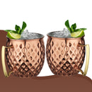 Stainless Steel Moscow Mule Beer Mug - Diamond Design, Copper