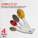 Stainless Steel - Oval Shaped Measuring Spoon - Matt Finish (Set of 4)