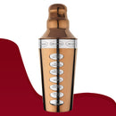 8 Drink Recipe Cocktail Shaker with Strainer (PVD Coated) - Copper, 750 ml by Steren Impex