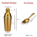 Steren Impex | 5 Piece Stainless Steel Barware Christmas/New Year Gift Set , Large - Gold PVD Coated Festival Gifting Set/Combo