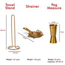 5 Piece Stainless Steel Barware Gift Set Combo, Small - Gold PVD Coated Festival Gifting Set/Combo by Steren Impex