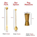 Steren Impex | 5 Piece Stainless Steel Barware Christmas/New Year Gift Set , Large - Gold PVD Coated Festival Gifting Set/Combo