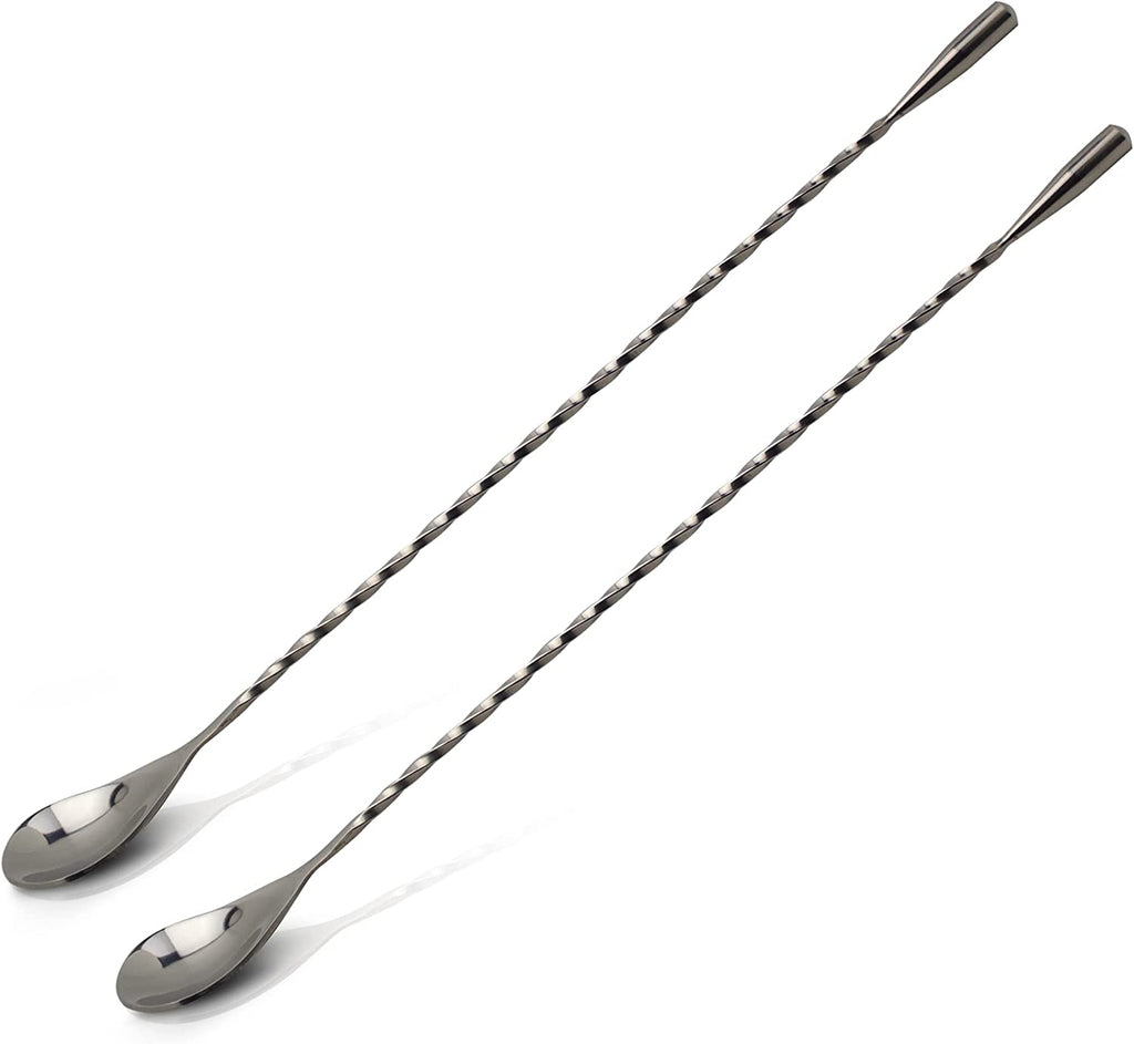Complex Spoon Stainless Steel Cocktail Mixing Spoon, Long Handle Spiral Design with