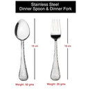 Hammered Table/Dinner Spoon & Dinner Fork - Nile, 6 Pieces Each