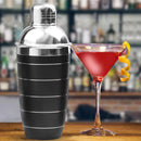 Stainless Steel Cocktail Shaker with Strainer - Ring Design, 500 ml