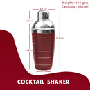 Stainless Steel Ice Bucket with Tong, Peg Measurer & Cocktail Shaker - Cherry