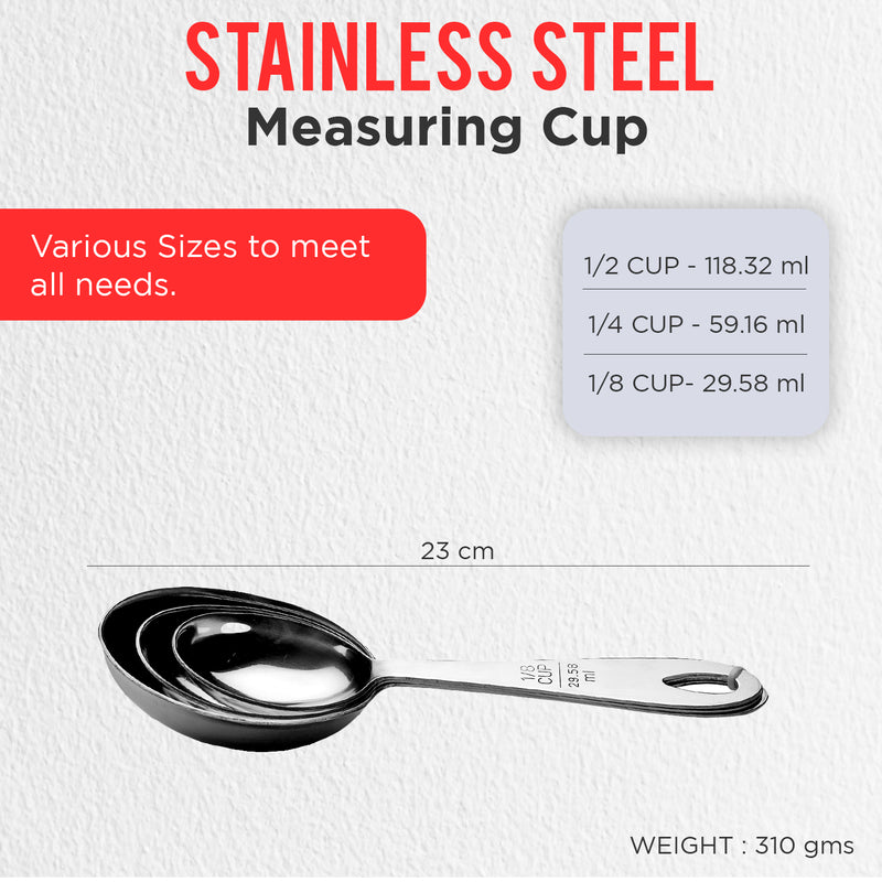 Stainless Steel - Measuring Cup - Oval (Set of 3)
