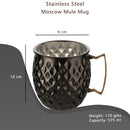 Stainless Steel Moscow Mule Beer Mug - Diamond Design, Black Nickel Plated