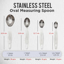 Stainless Steel Measuring Spoon - (Oval) Set of 4