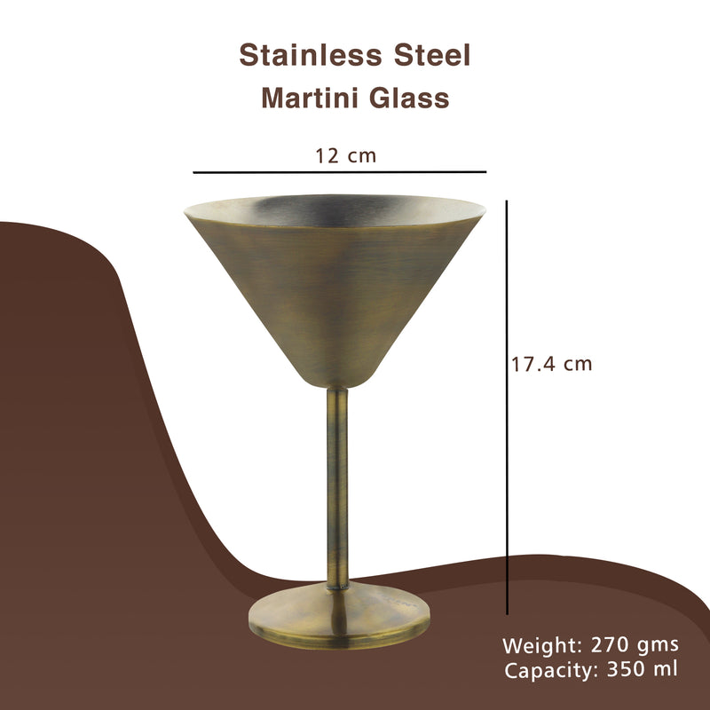 Stainless Steel Martini/Margarita Glasses - Matt, Set of 2