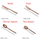 Ridge - Copper (PVD Coated) Premium Stainless Steel Cutlery - Matt, 24 Pcs Set