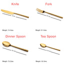 Aura - Gold (PVD Coated) Premium Stainless Steel Cutlery - Glossy, 24 Pcs Set