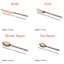 Aura - Copper (PVD Coated) Premium Stainless Steel Cutlery - Glossy, 24 Pcs Set
