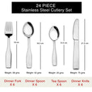 Lucas - 24 Piece Stainless Steel Cutlery Set