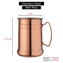 Stainless Steel Beer Mug with Handle - Copper