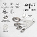 Stainless Steel - Oval Shaped Measuring Spoon - Matt Finish (Set of 4)