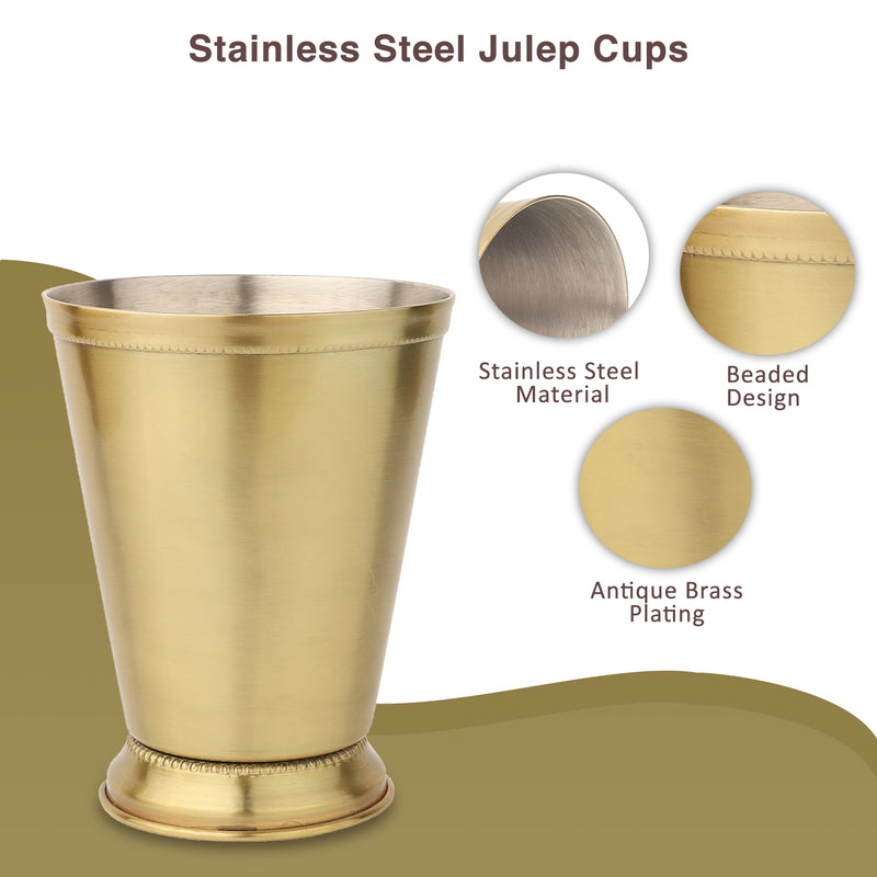 Stainless Steel Julep Cup & Strainer - 1 Pc Each