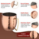 Stainless Steel Moscow Mule Beer Mug - Hammered Design, Copper