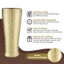 Stainless Steel Tall Hammered Double Wall Beer Glass/Tumbler - Pack of 1