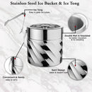 Stainless Steel - Double Wall Ice Bucket with Tong - Swrill
