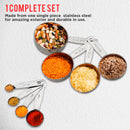 Stainless Steel - Measuring Cup & Spoon Set - Round