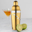 15 Drink Recipe Cocktail Shaker with Strainer (PVD Coated) - 1000 ml by Steren Impex