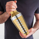 8 Drink Recipe Cocktail Shaker with Strainer (PVD Coated) - Gold, 750 ml by Steren Impex