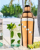 15 Drink Recipe Cocktail Shaker with Strainer (PVD Coated) - 1000 ml by Steren Impex