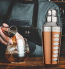 8 Drink Recipe Cocktail Shaker with Strainer - Bronze, 750 ml by Steren Impex