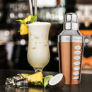 8 Drink Recipe Cocktail Shaker with Strainer - Bronze, 750 ml by Steren Impex