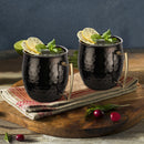 Stainless Steel Moscow Mule Beer Mug - Hammered Design, Black Nickel Plated