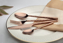 Aura - Copper (PVD Coated) Premium Stainless Steel Cutlery - Glossy, 24 Pcs Set