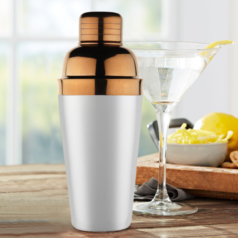 Stainless Steel - Cocktail Shaker White & Copper (PVD Coated) - 500 ml