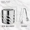 Stainless Steel - Double Wall Ice Bucket with Tong - Swrill