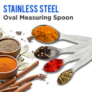 Stainless Steel - Oval Shaped Measuring Spoon - Matt Finish (Set of 4)